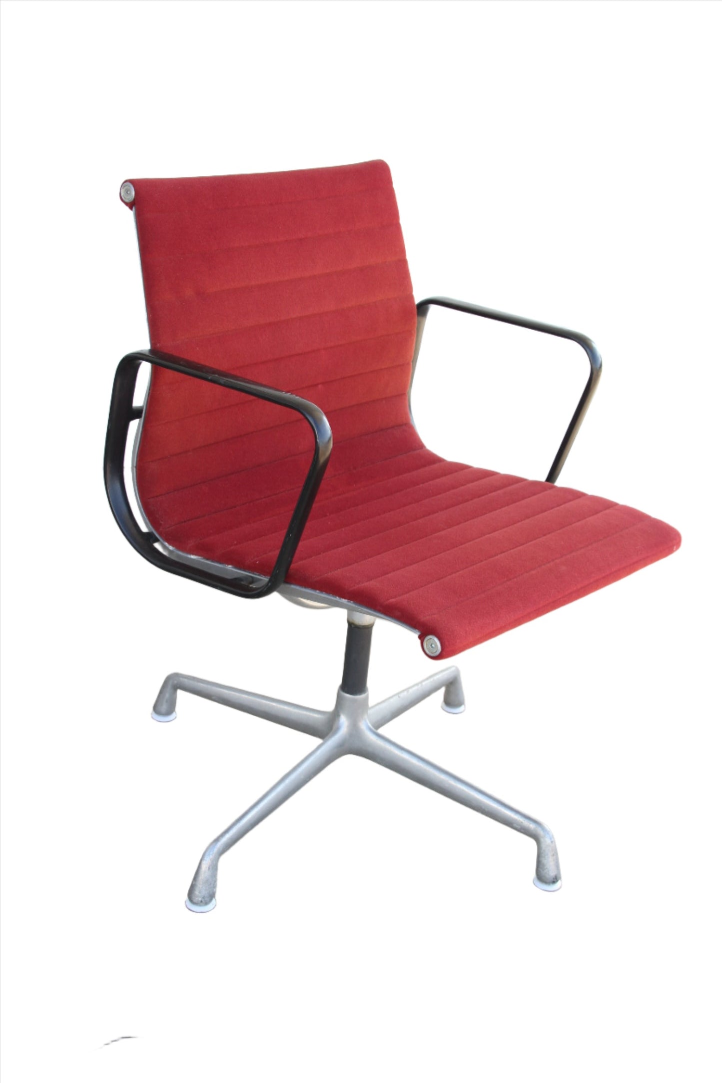 Vintage Herman Miller Aluminum Group Red Fabric Chair