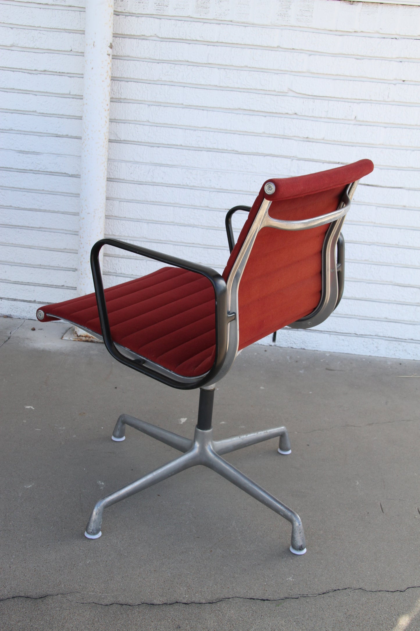 Vintage Herman Miller Aluminum Group Red Fabric Chair