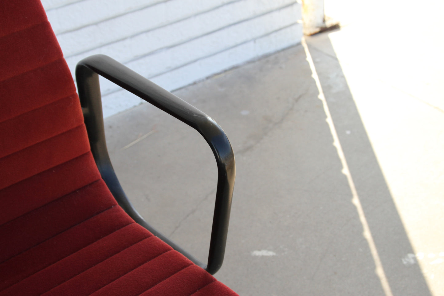 Vintage Herman Miller Aluminum Group Red Fabric Chair