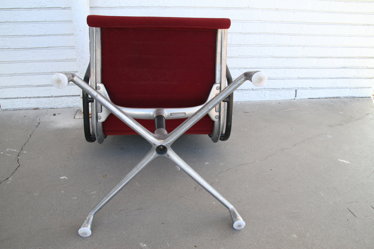 Vintage Herman Miller Aluminum Group Red Fabric Chair