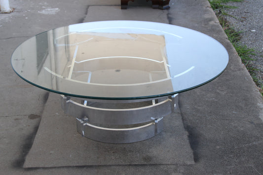 Chrome Base with Glass Coffee Table