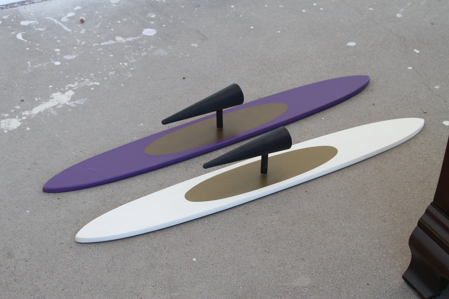 Artful wooden taper candle holder