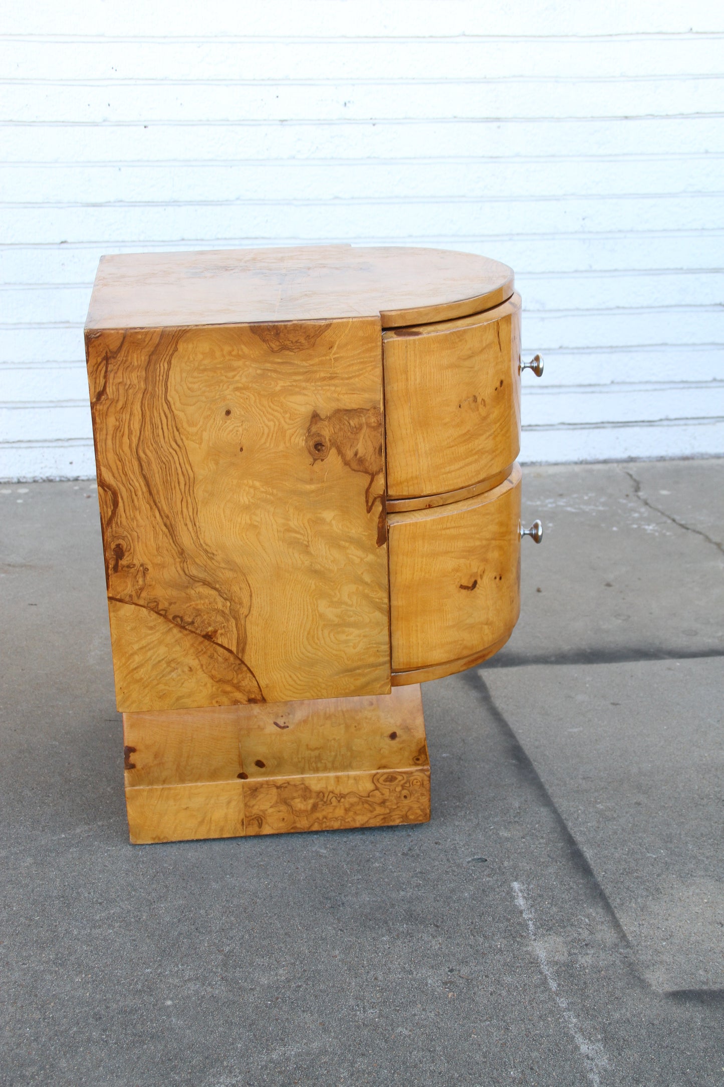Art Deco wood nightstands top surface view