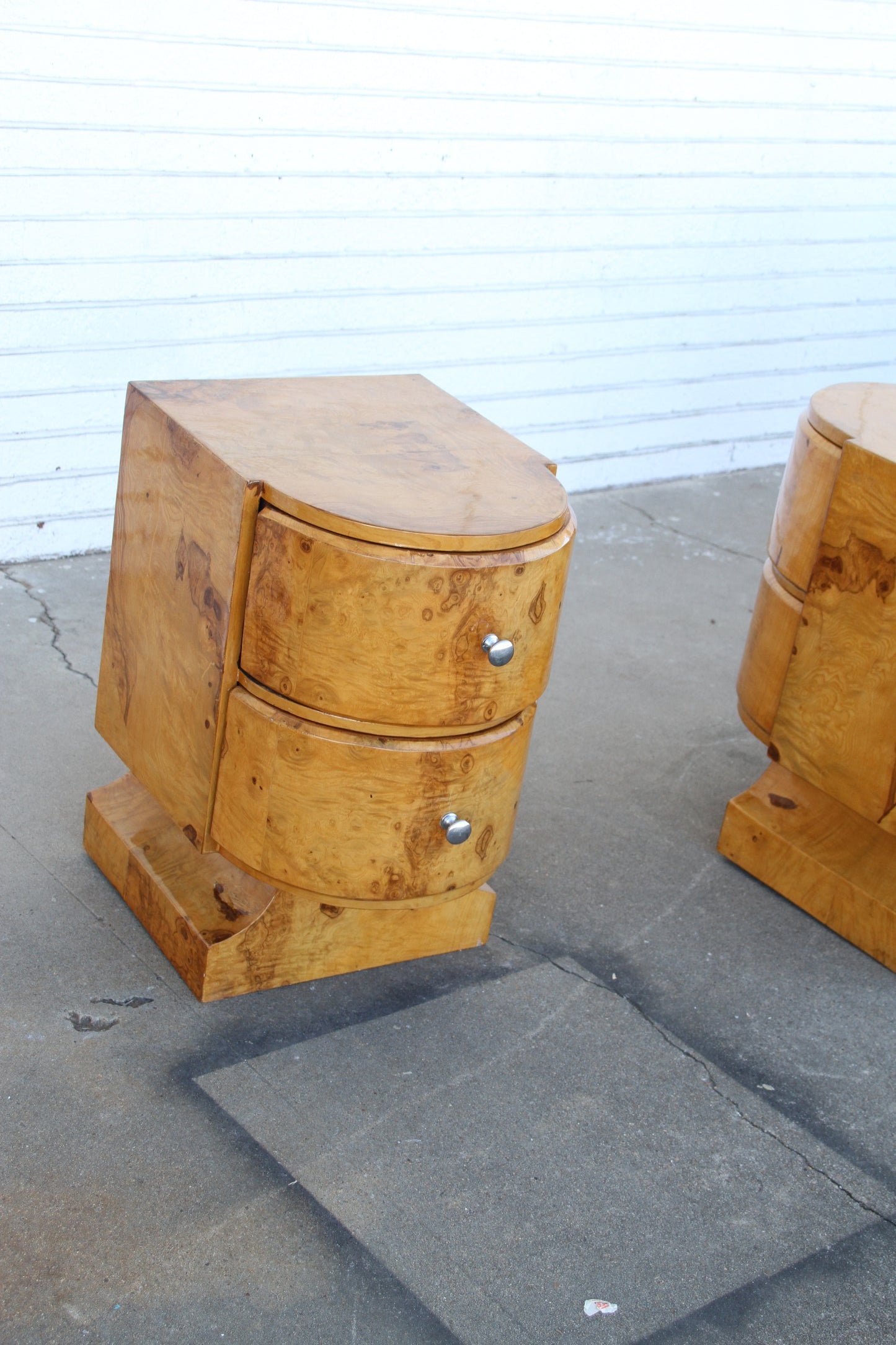 Stylish two-drawer nightstands with Art Deco lines