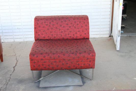 Red Fabric with Metal Base Lounge Chair by Bernhardt