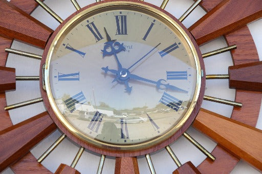 Mid-century modern wood clock