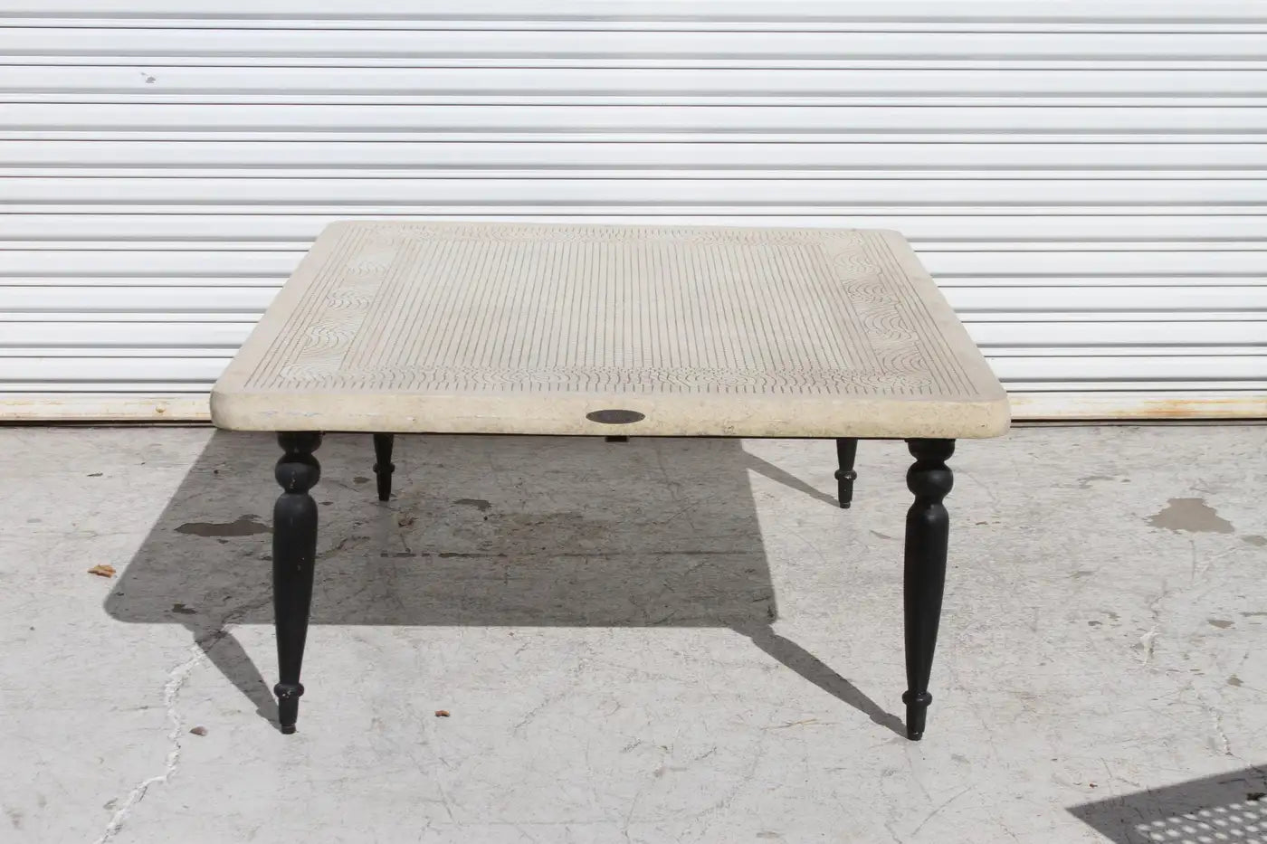 Vintage-style Smith & Hawken metal dining table
