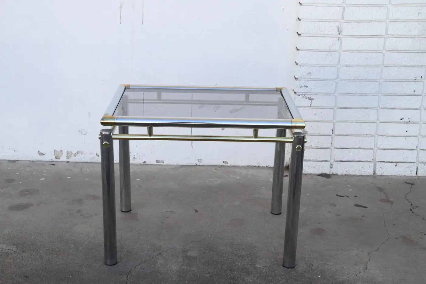 Pair of luxury glass and brass etageres