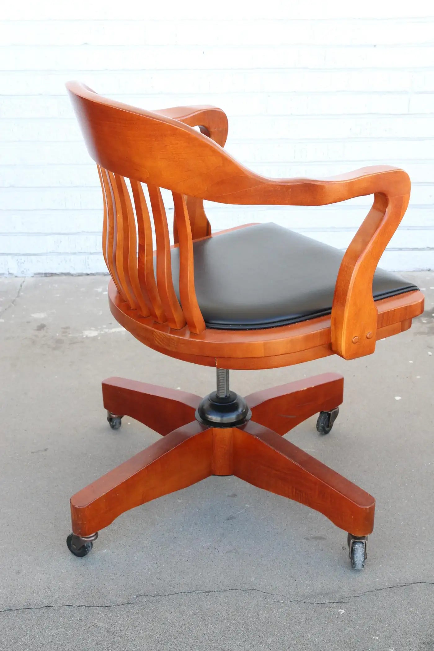Johnson Co. vintage cherry swivel chairs on casters