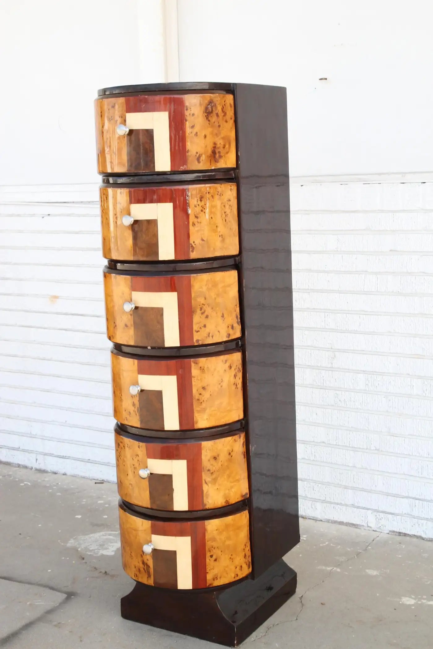 Antique Art Deco chiffoniers side by side