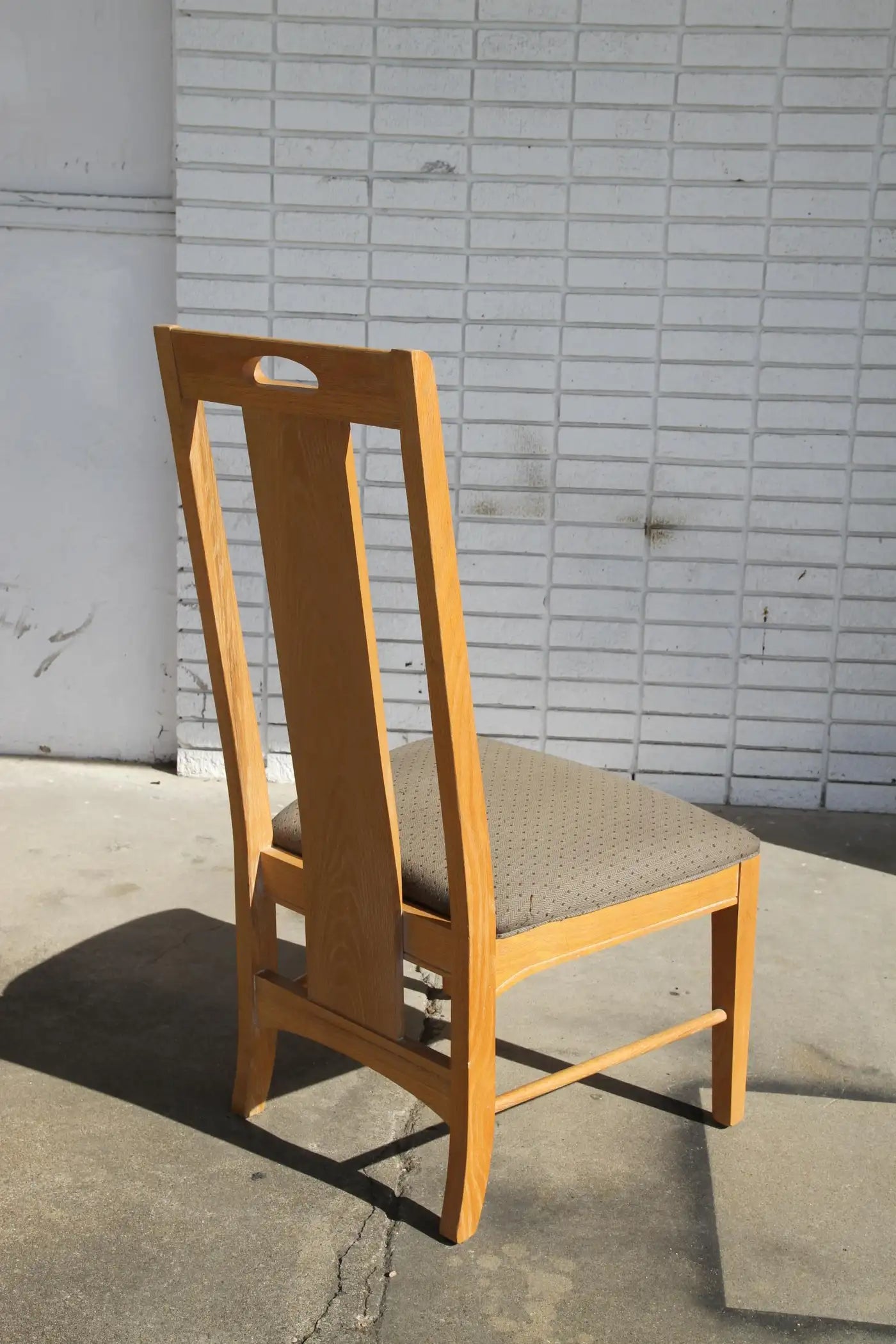 Solid oak high back dining chairs by Thomasville