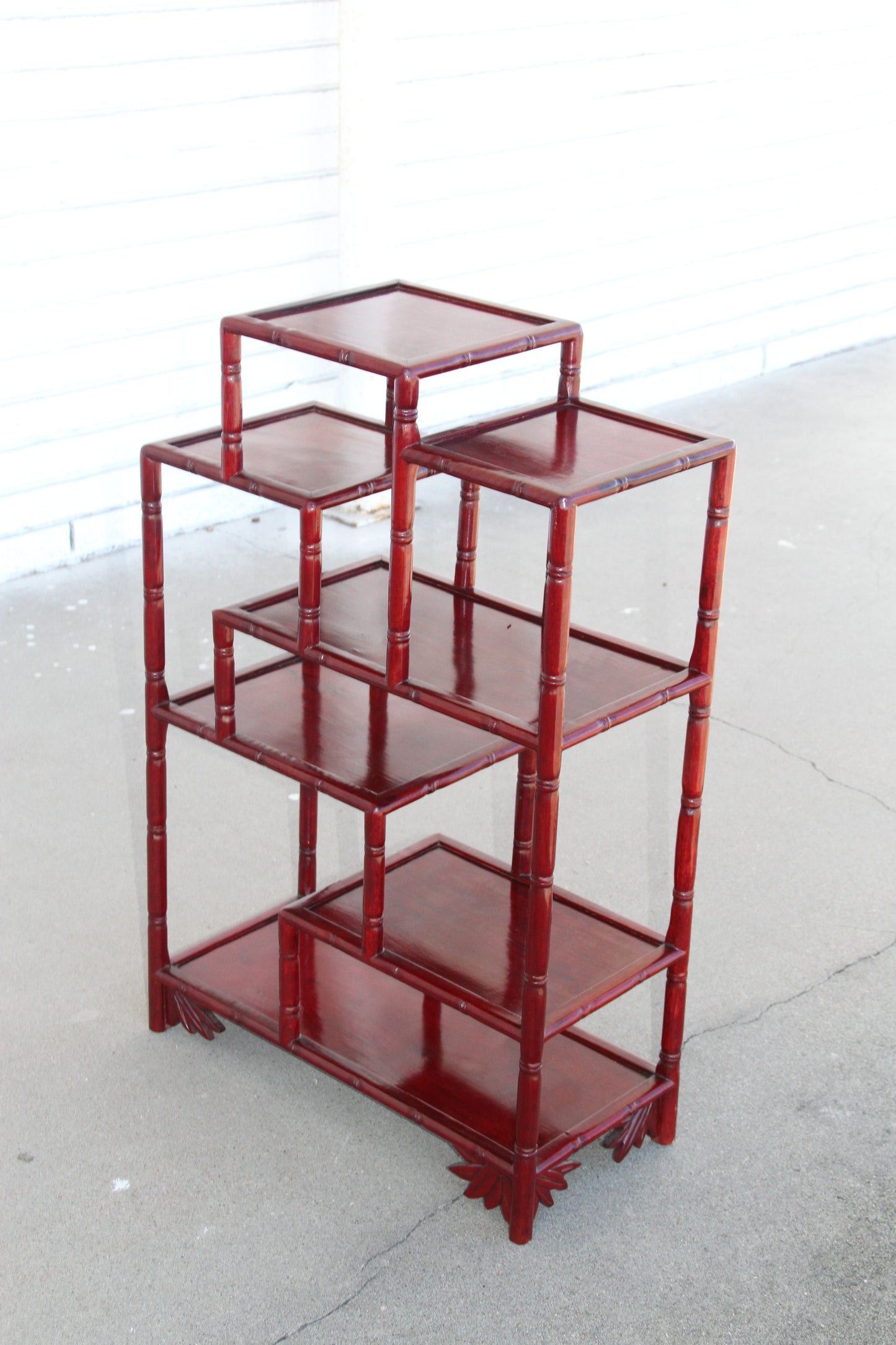Chinese antique rosewood bamboo shelf