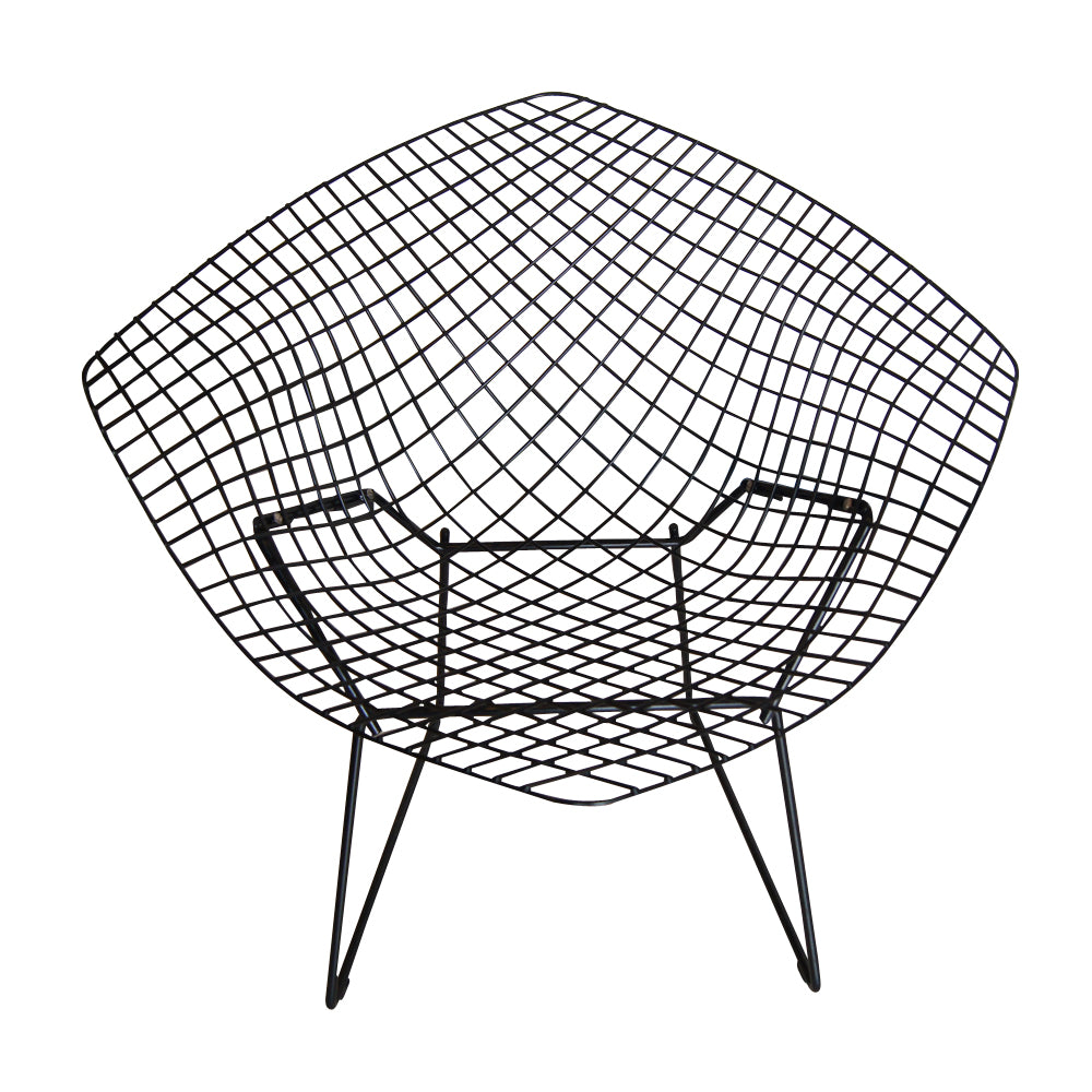 Vintage black Knoll Bertoia diamond lounge chair wire