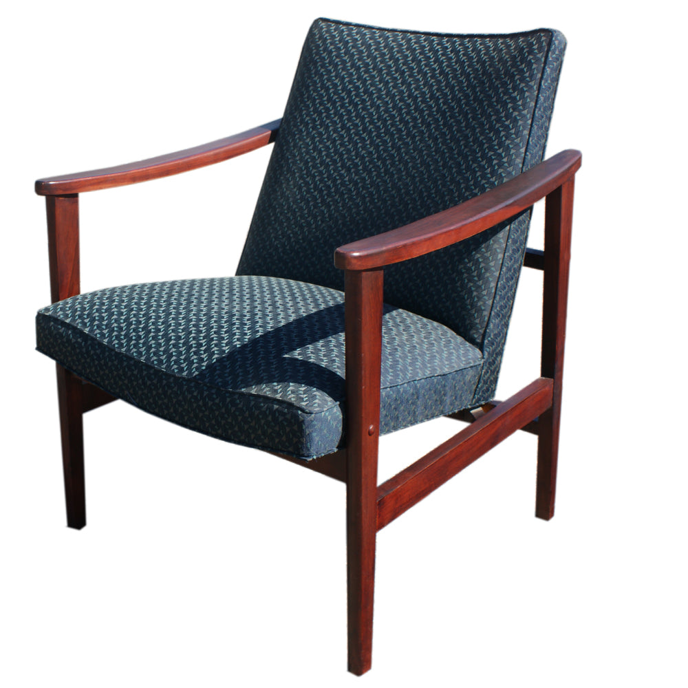 Vintage mid-century mahogany oak lounge armchair