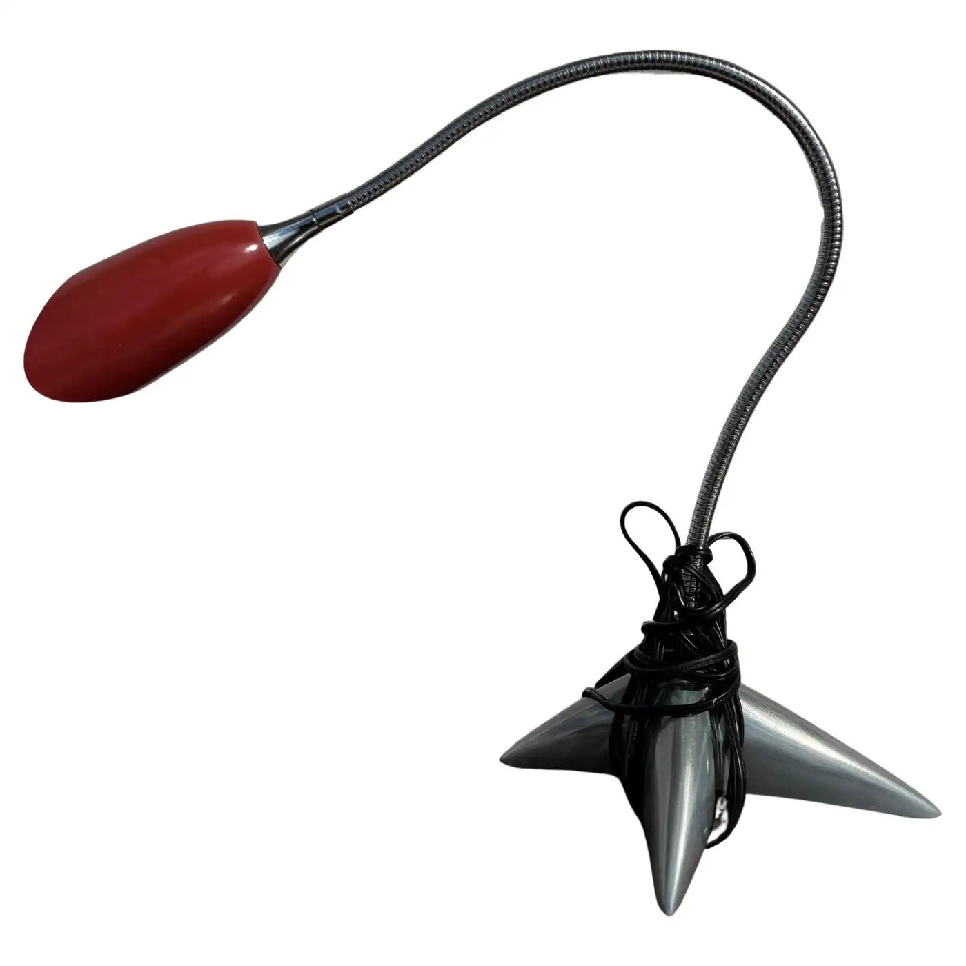 Vintage modern gooseneck table lamp metallic finish