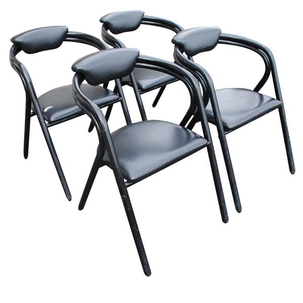 Vintage tubular chrome side chairs set