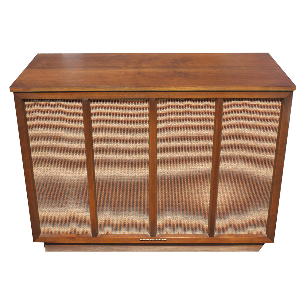 Stromberg-Carlson vintage mesh front radio stereo cabinet from Metro Retro Furniture