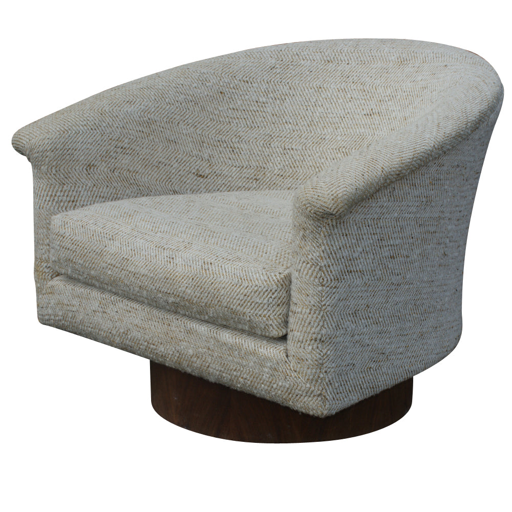 Vintage Barrel Back Swivel Lounge Arm Chair