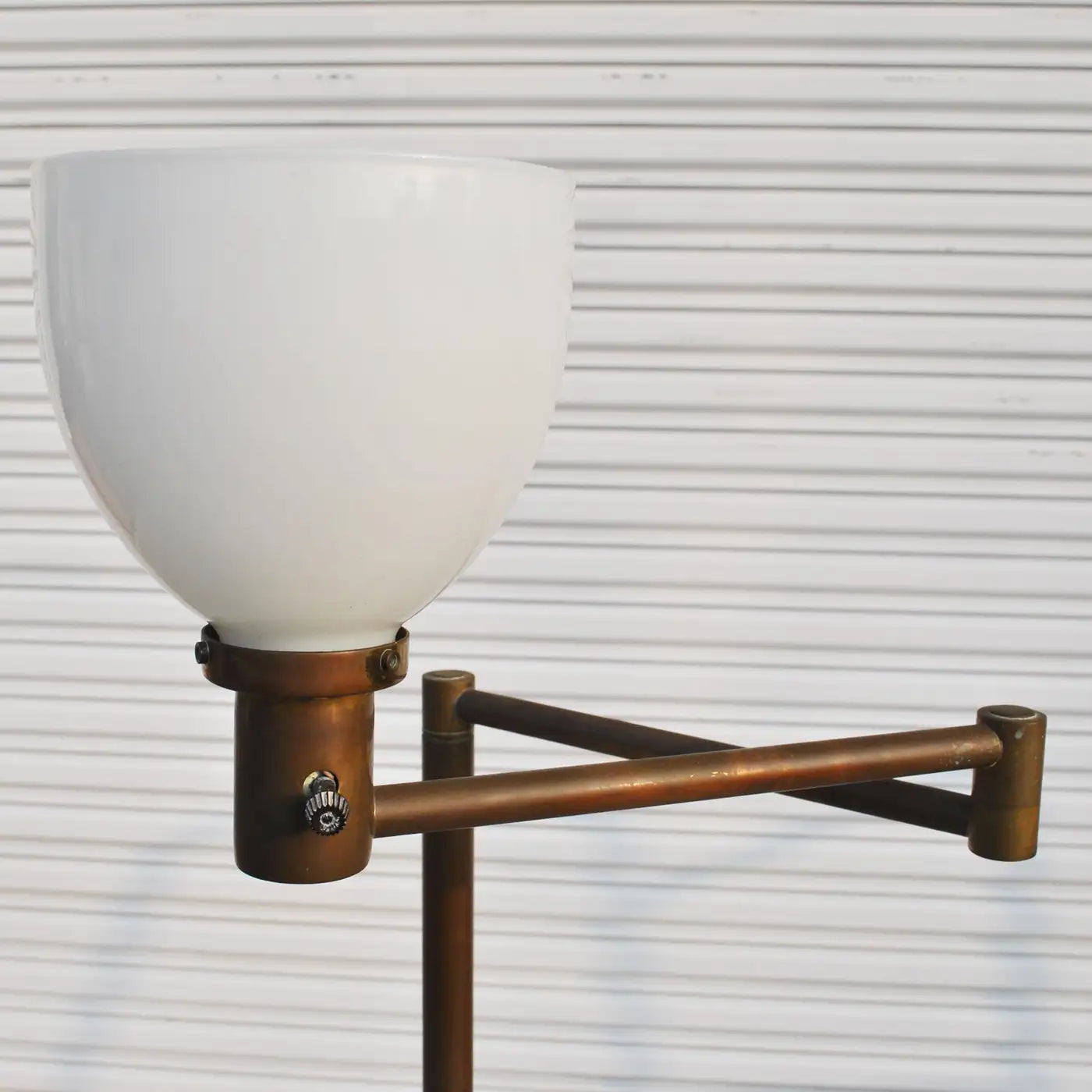 Vintage Walter Von Nessen Bronze Floor Lamp Swing Arm ( aag75 ) (MR9032)