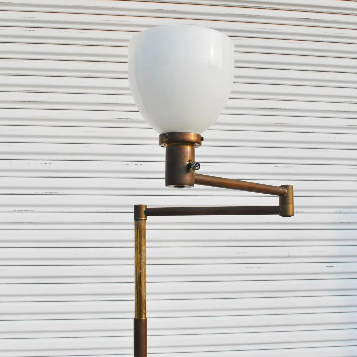 Vintage Walter Von Nessen Bronze Floor Lamp Swing Arm ( aag75 ) (MR9032)