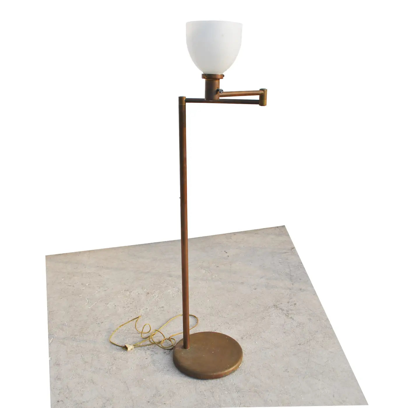 Vintage Walter Von Nessen Bronze Floor Lamp Swing Arm ( aag75 ) (MR9032)
