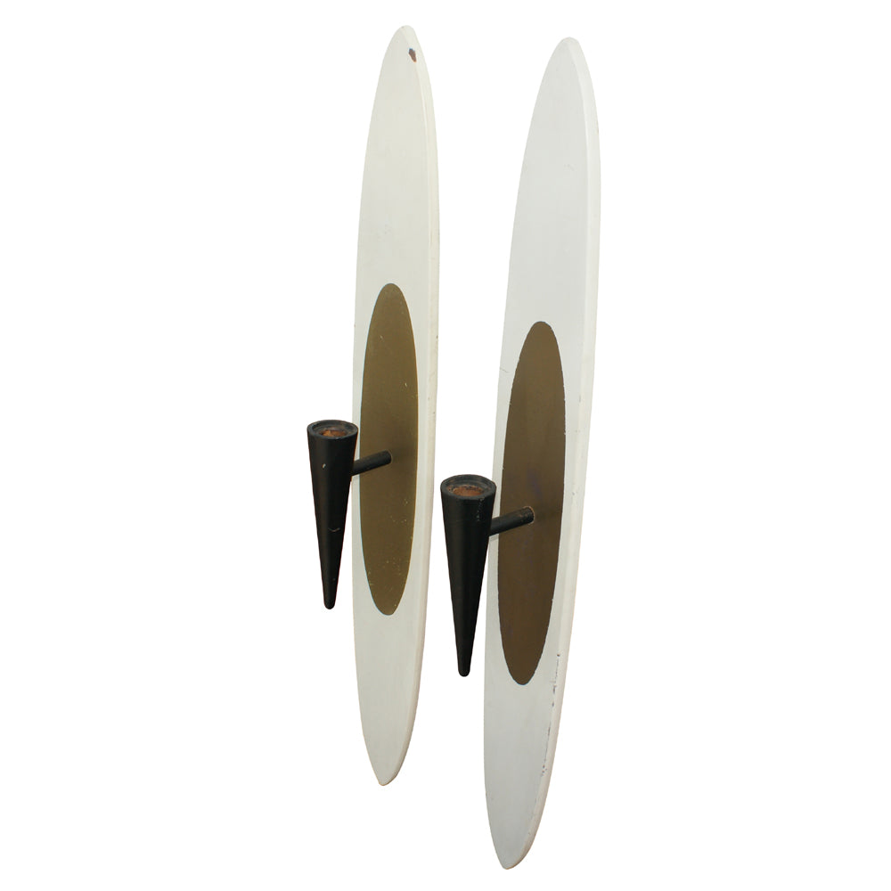 Pair of vintage Peter Pepper candle wall sconces mid century lighting