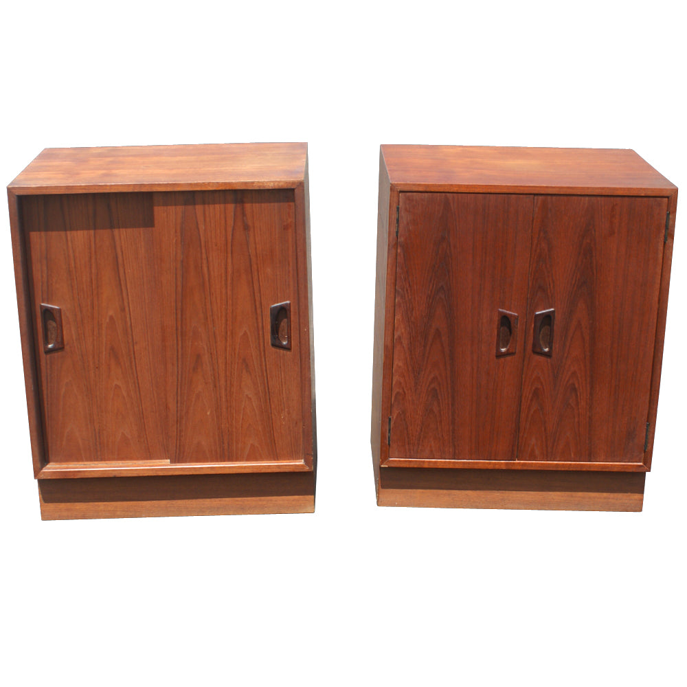 Vintage teak bedside tables with Scandinavian design – 24″ cabinets from Metro Retro Furniture
