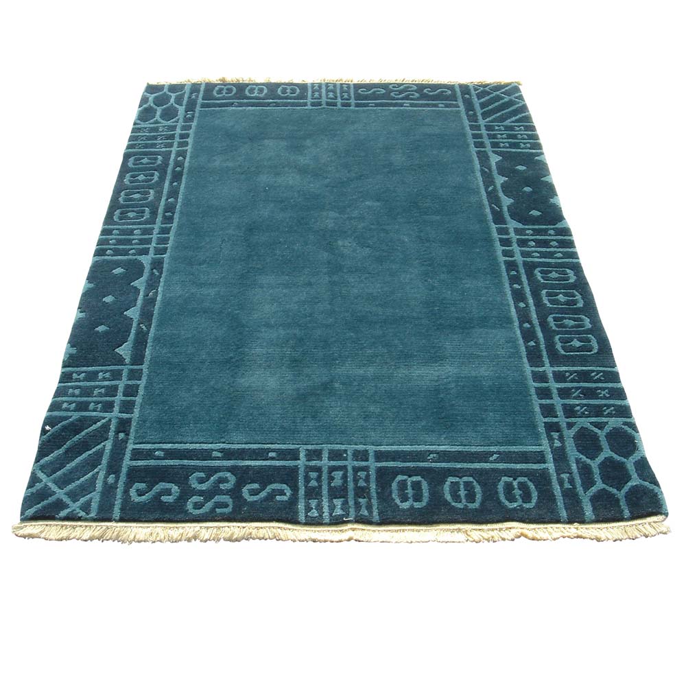 4x5 modern hand woven wool Nepal rug