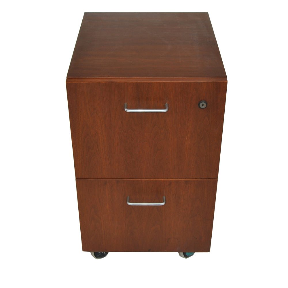 26-inch wood file cabinet with casters for mobile office storage