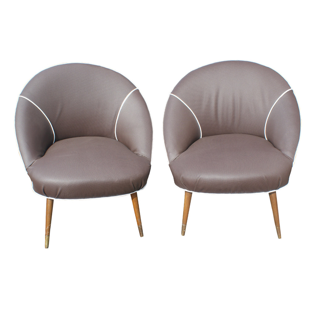 (2) Vintage Italian Lounge Arm Chairs