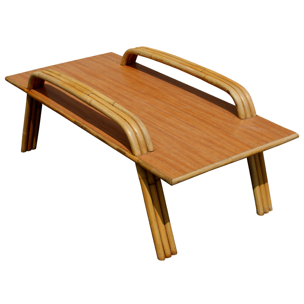 Vintage Paul Frankl Style Bamboo Art Deco Coffee Table