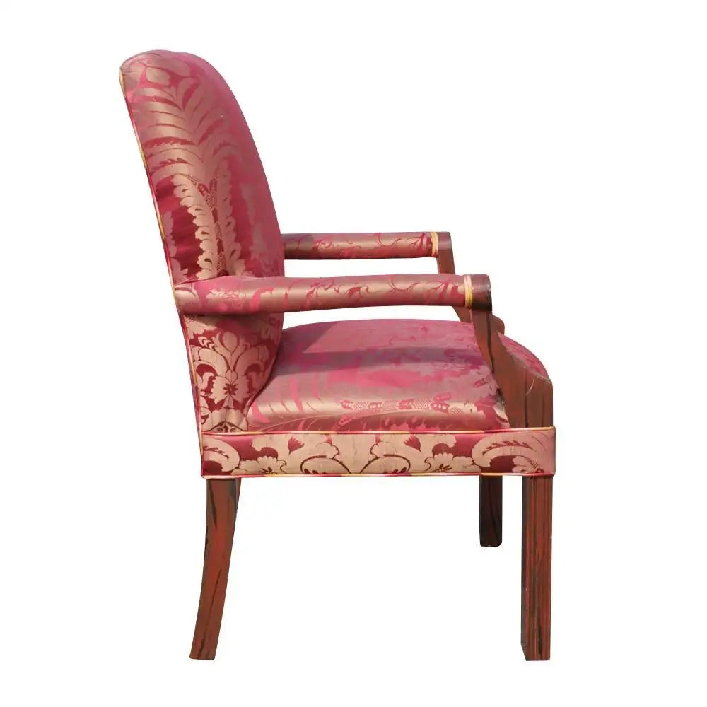 (2) Antique Throne Ralph Lauren Silk Dining Arm Chairs (MR10172)