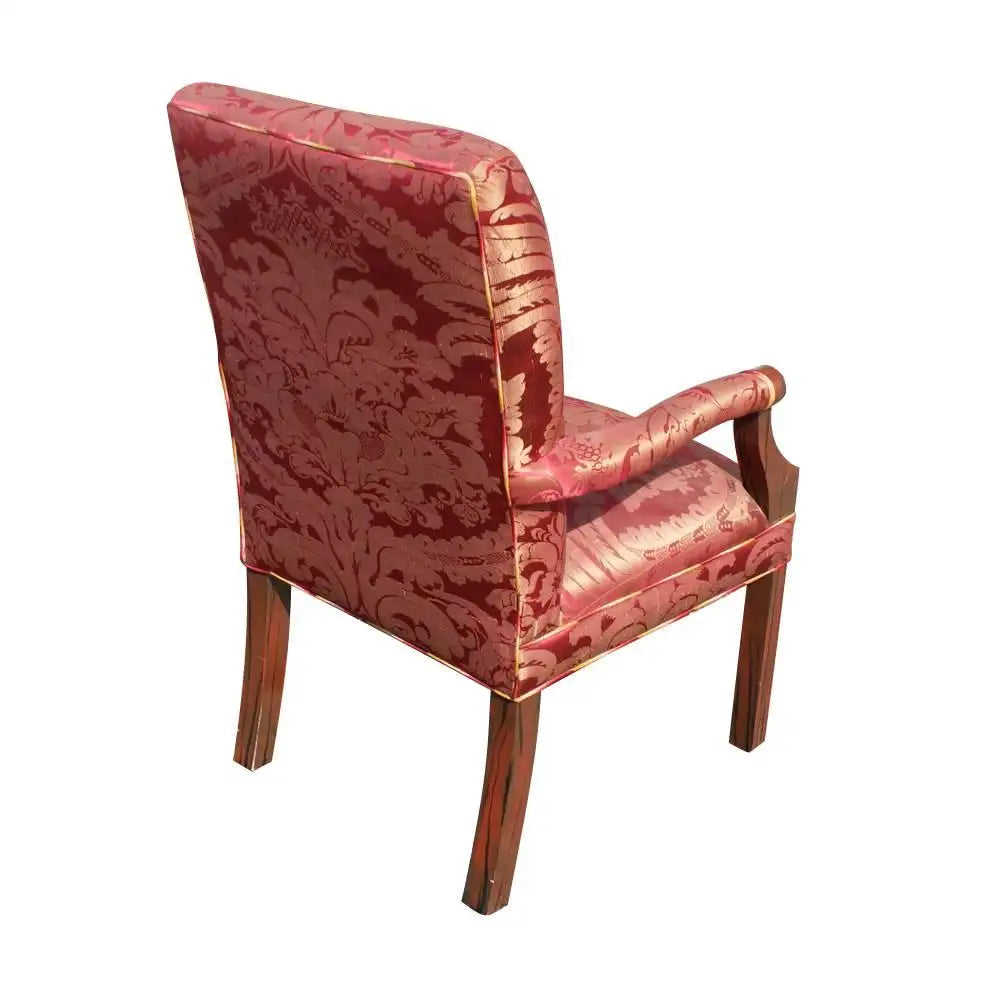 (2) Antique Throne Ralph Lauren Silk Dining Arm Chairs (MR10172)