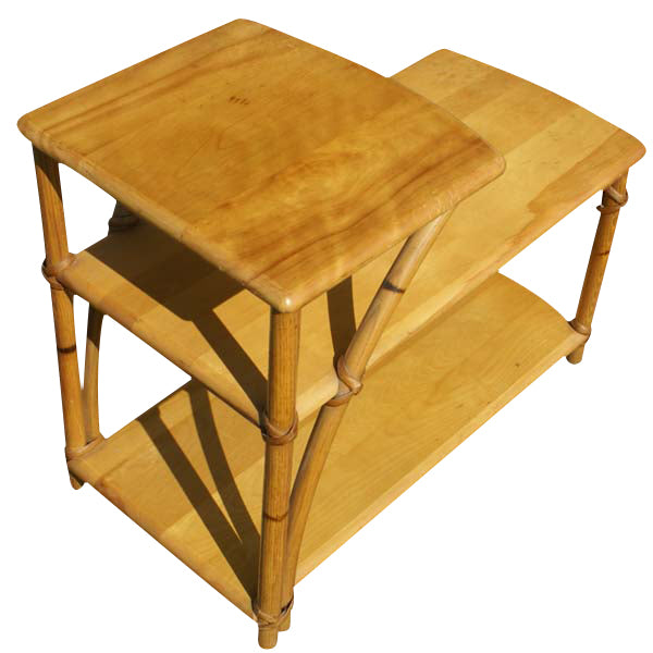 Vintage bamboo coffee table by Heywood Wakefield with retro design