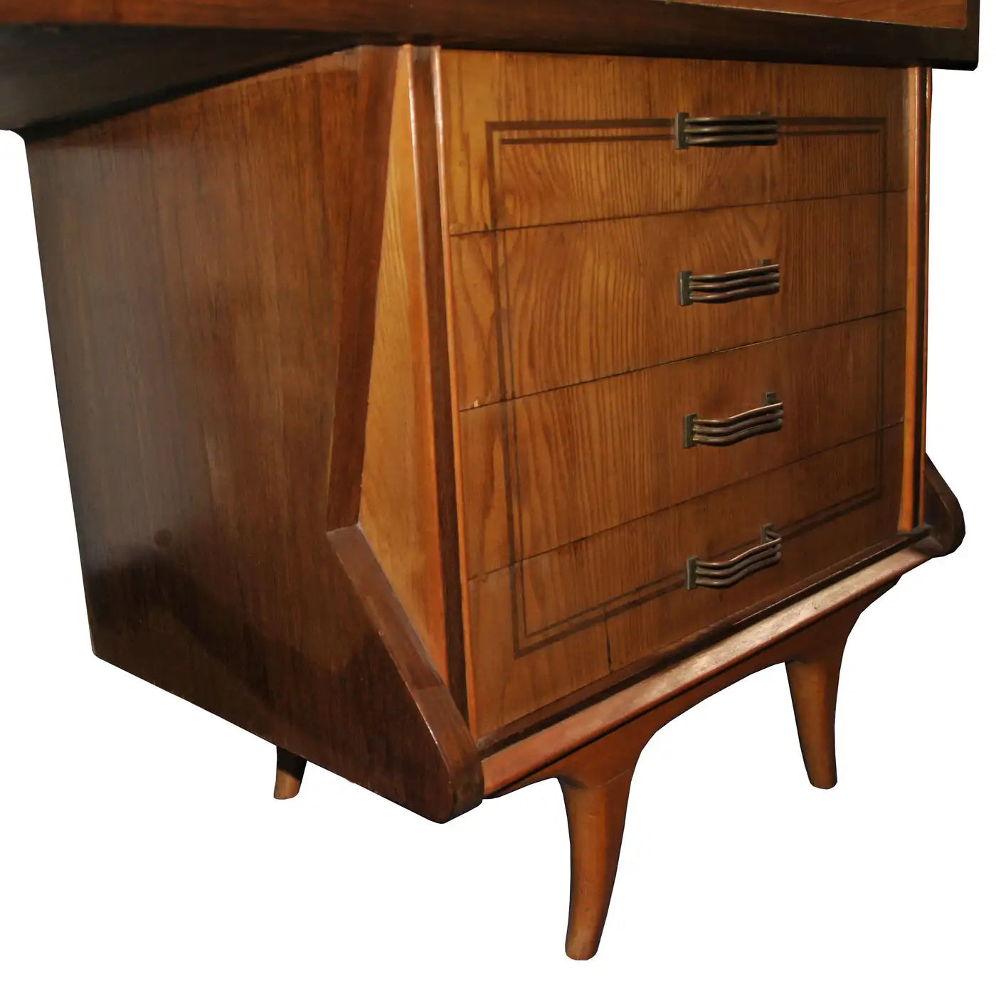 Vintage Italian 58″ console table with glass display and storage – Metro Retro