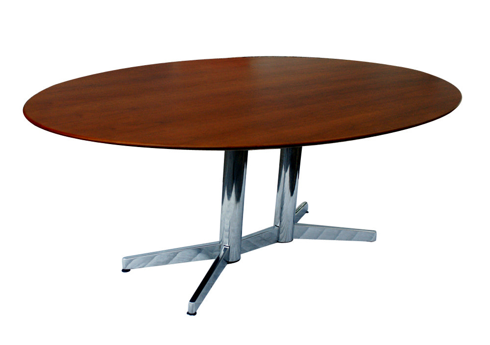 Stow Davis walnut oval dining table vintage mid-century furniture