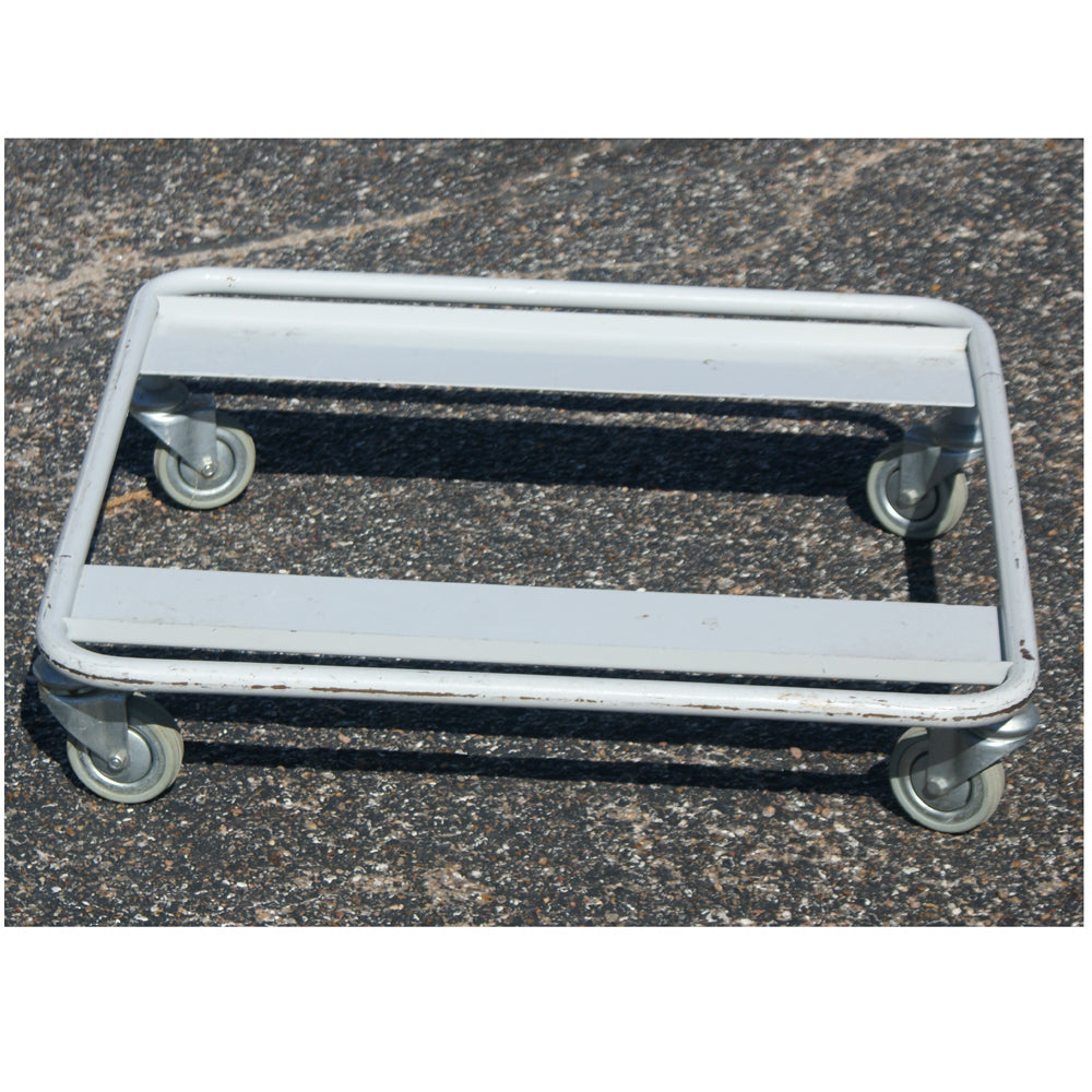 Metal Fritz Hansen cart with metal frame and wheels