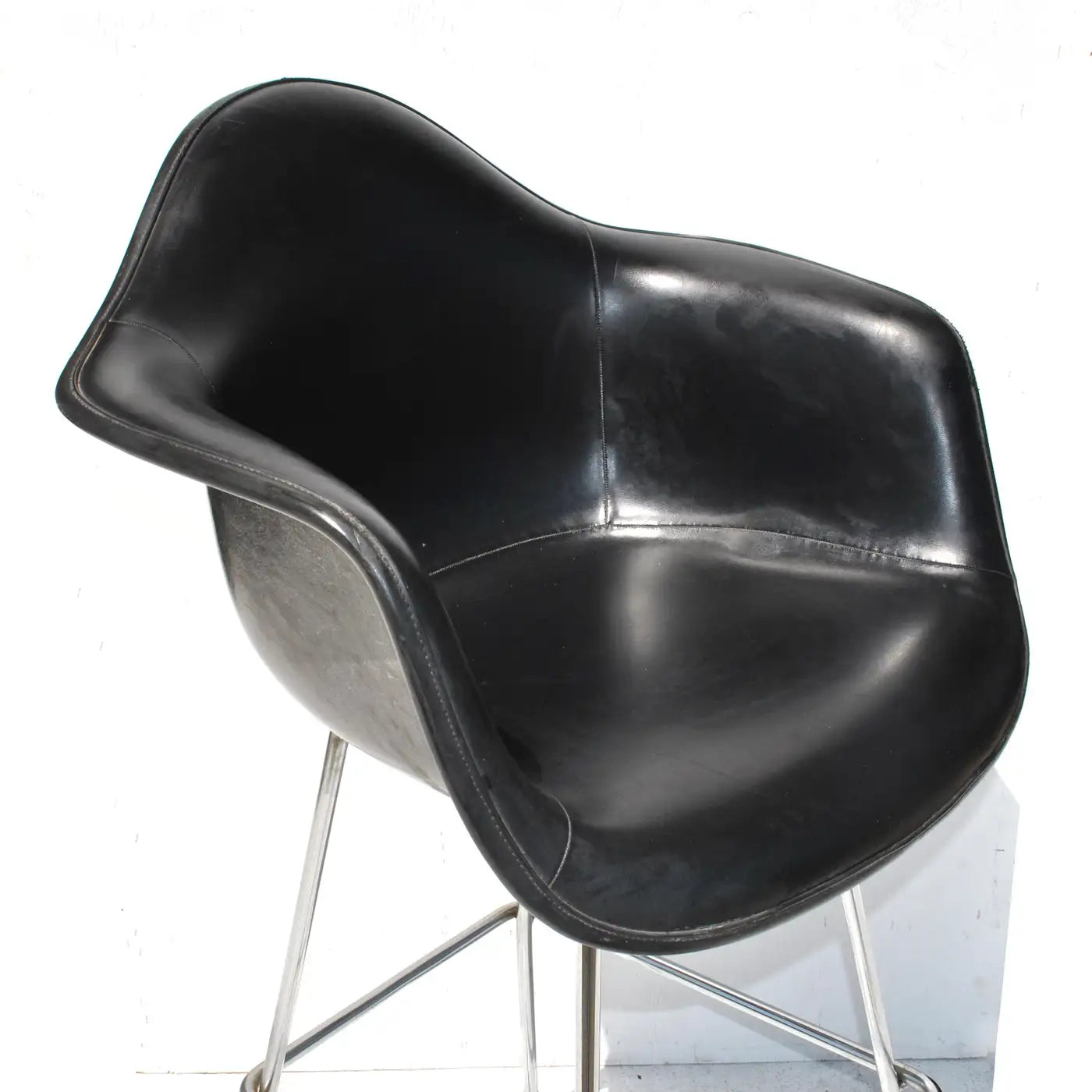 Herman Miller Eames Vinyl Fiberglass Bar Stool with H-Base