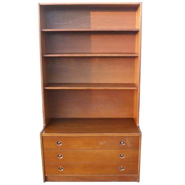 5ft vintage hutch buffet display bookcase with retro design