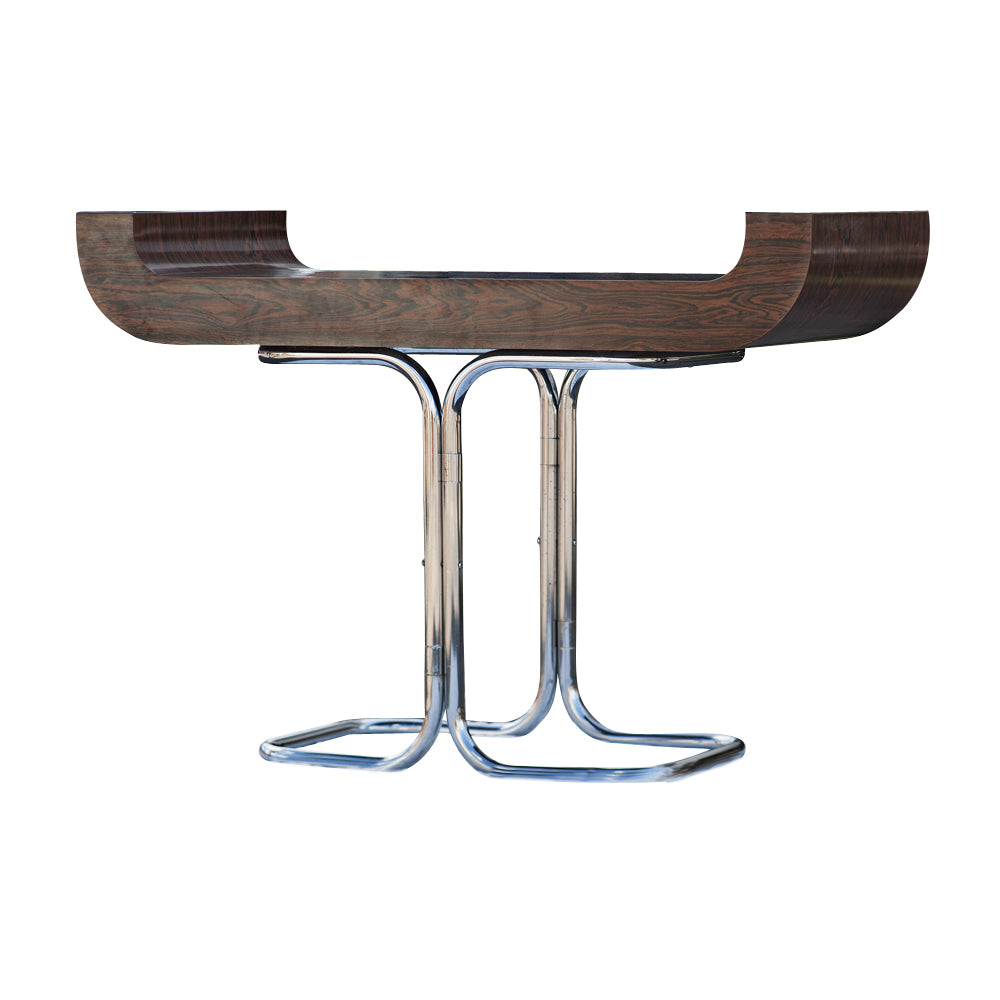 Mid century modern rosewood and chrome console