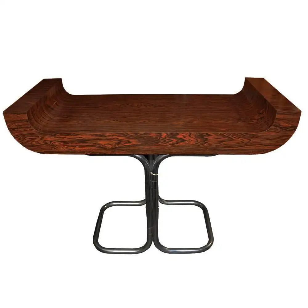 Rosewood and chrome vintage console table