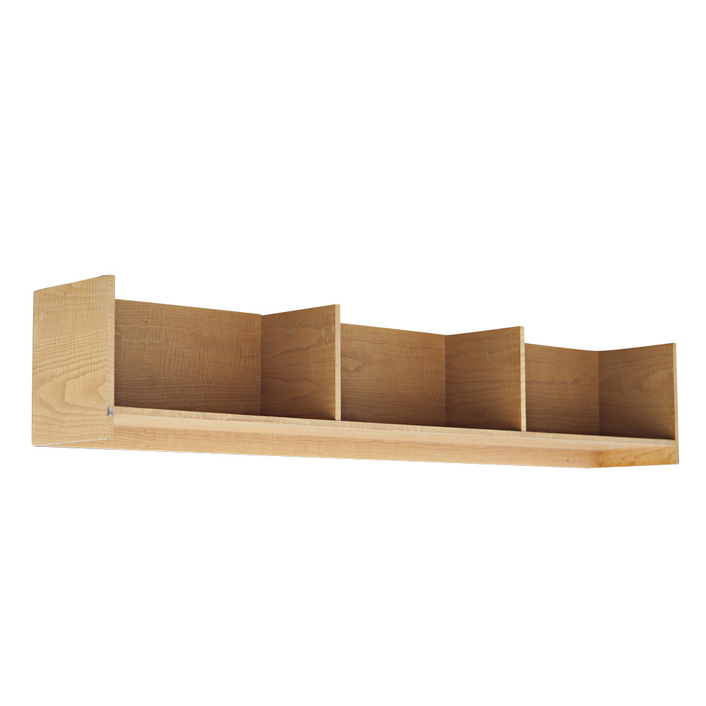 84" vintage oak wall unit shelf with mid-century design