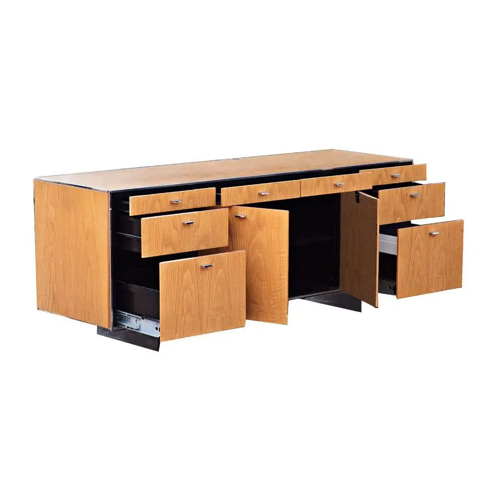 Davis Allen stainless and wood office credenza