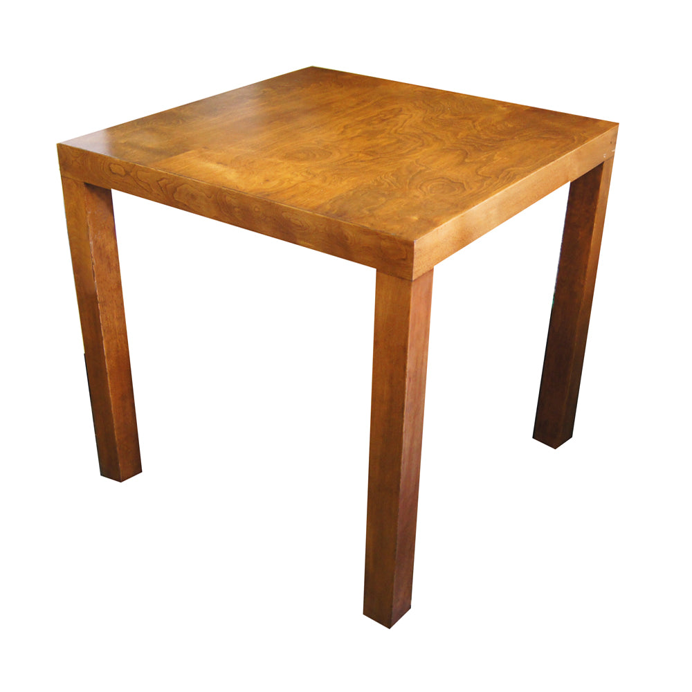 Mid-century retro Parsons table in Burled Walnut finish