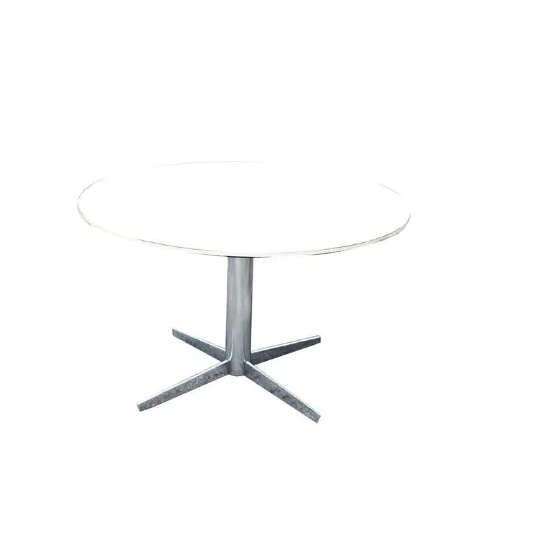 4 ft Round Vintage Herman Miller Eames White Laminate Dining Conference Table