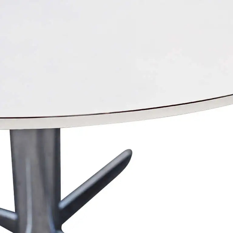 4 ft Round Vintage Herman Miller Eames White Laminate Dining Conference Table