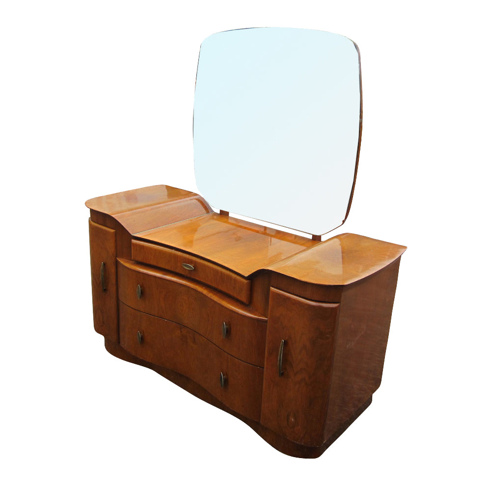 1930s Art Deco dresser in rich mahogany wood