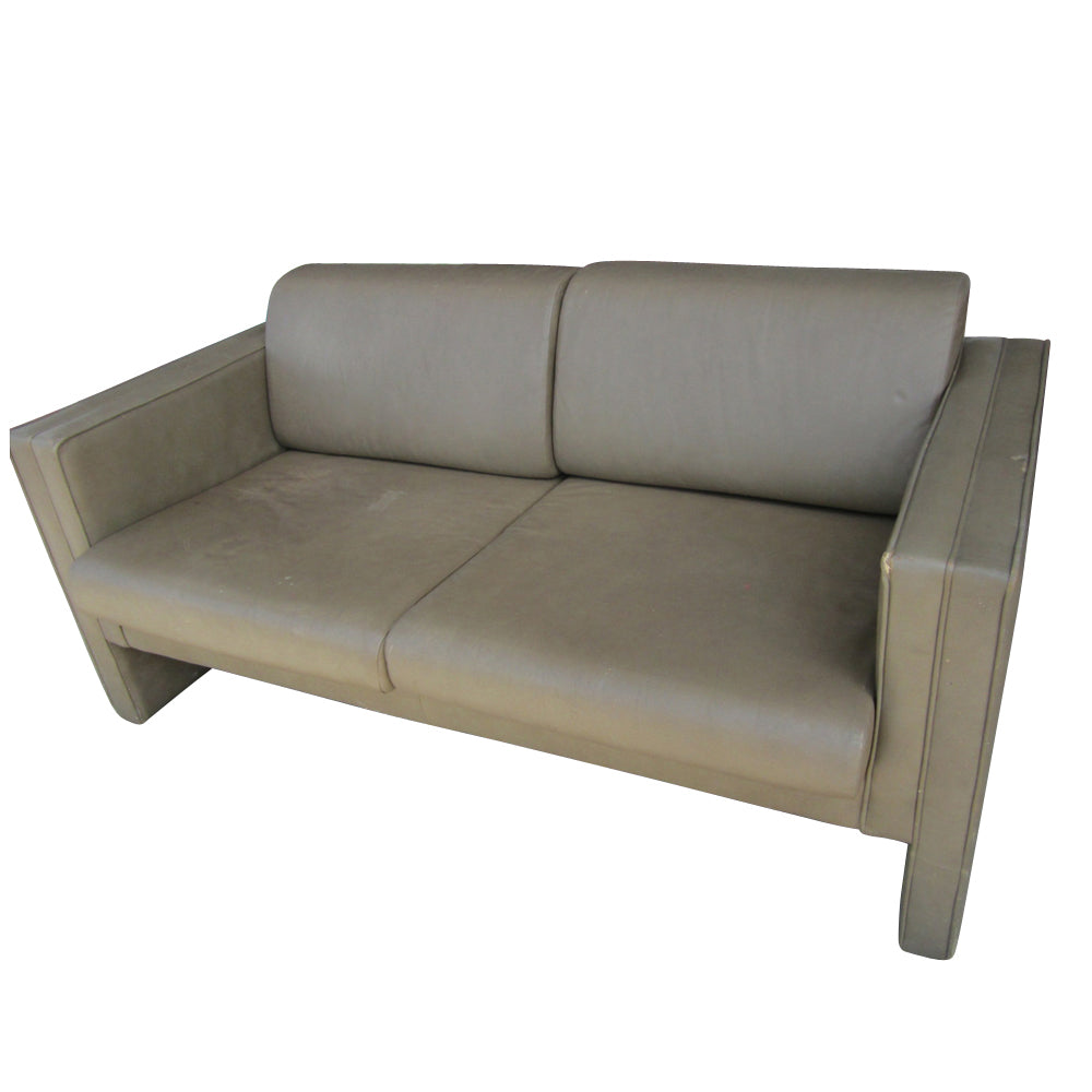 60″ Vintage Mid Century Modern Brayton Leather Settee