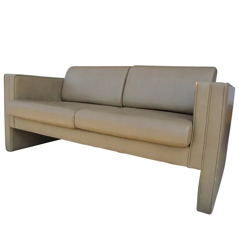 60″ Vintage Mid Century Modern Brayton Leather Settee