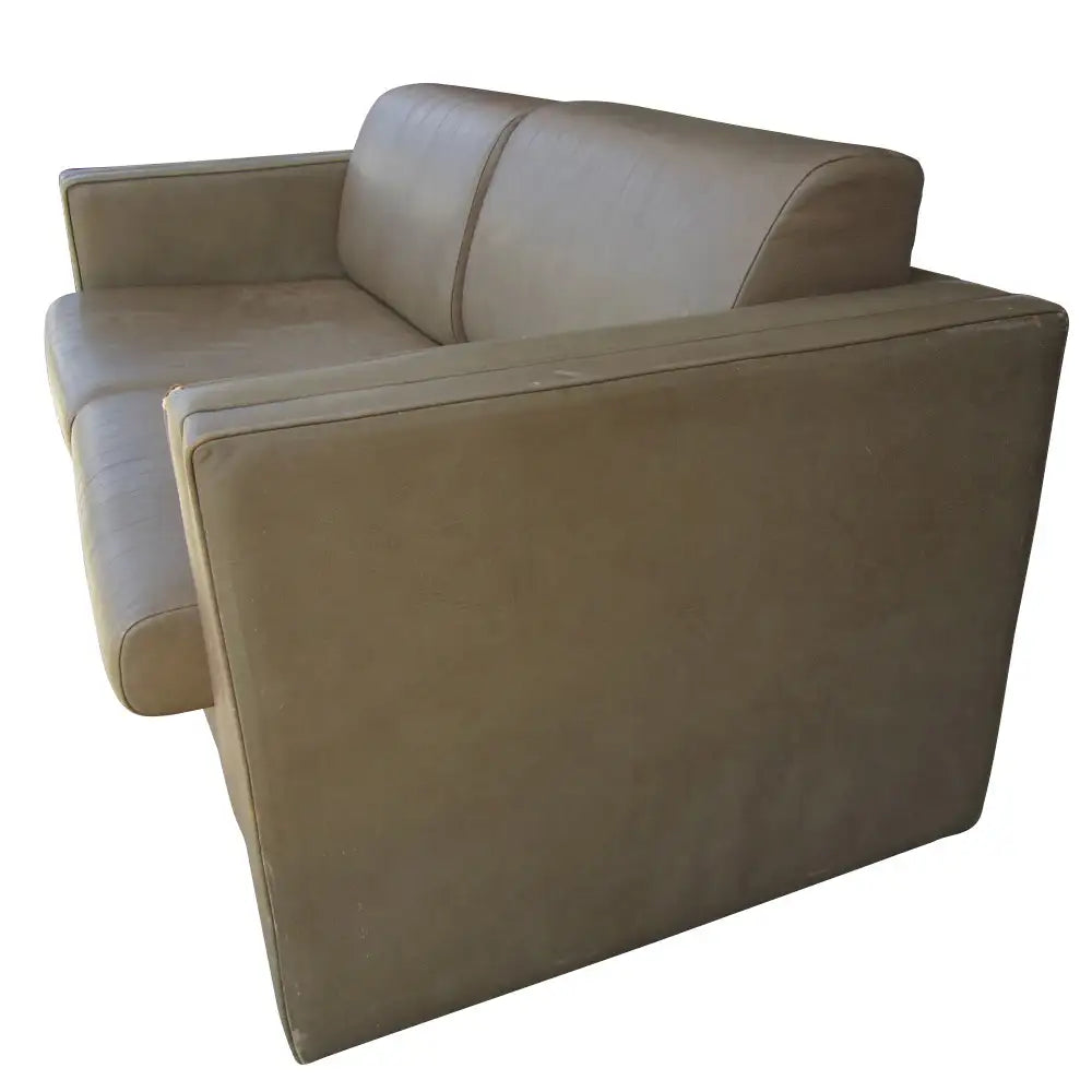 60″ Vintage Mid Century Modern Brayton Leather Settee